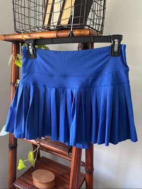 Goldhinge Golf/Tennis Pleated Mini Skirt in Blue — Sporty Everyday Style